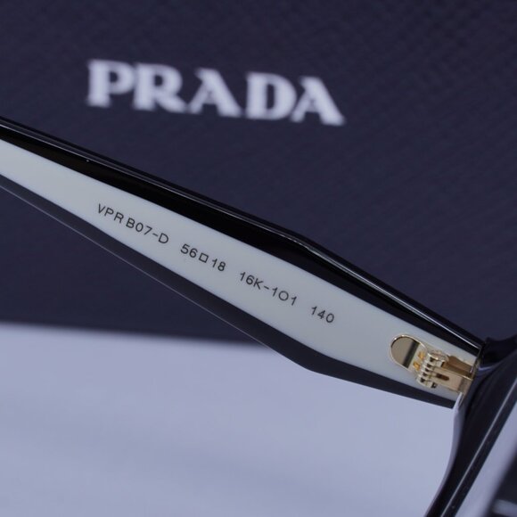 Prada PRB07VD 16K1O1 Square Eyeglasses - Black 56mm - Picture 4 of 7